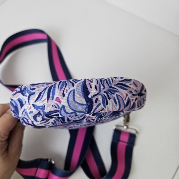 Simply Southern Neobag Blue Leaf Print Mini Crossbody Bag with Striped Strap - Picture 9 of 9